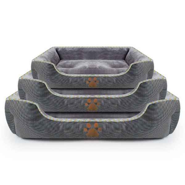 Three-piece Pet Bed with Paw Prints