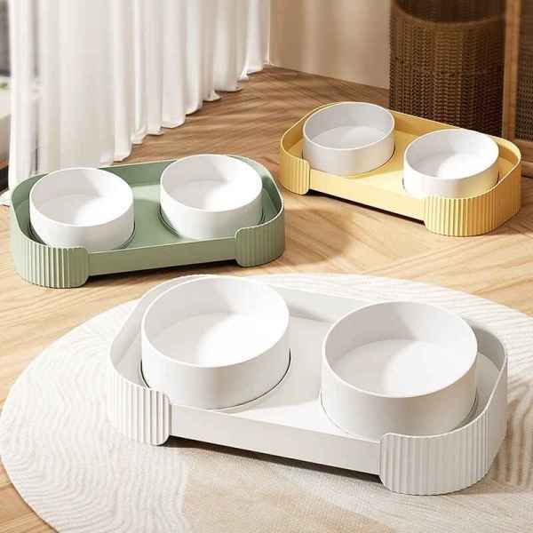 Double Pet Bowls with Tray - Image 2